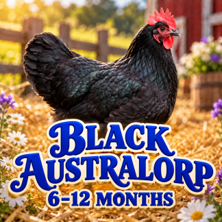 21- BLACK AUSTRALORP (6-12 MONTHS OLD month old hens)